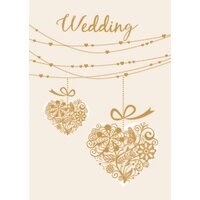 Greeting Card - Wedding - Gold Hearts