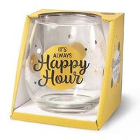 Cheers Stemless Wine Glass - Happy Hour