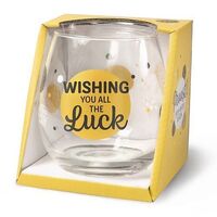 Cheers Stemless Wine Glass - Luck