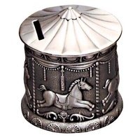 Russell Collection Money Bank - Pewter Finish Merry Go Round