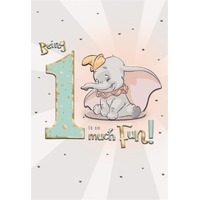 Hallmark Card - Disney Dumbo 1st Birthday Card