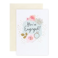 Hallmark Card - Connections You're Engaged Stylish Roses Card