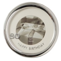 Russell Collection Photo Frame - Round Happy Birthday 80 3x3