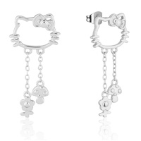 Sanrio Couture Kingdom Precious Metal - Hello Kitty - Outline Stud Earrings Silver