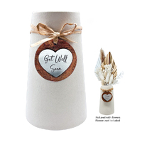 Heartfelt Ceramic Taper Vase - Get Well