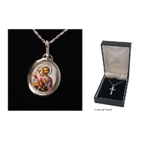 Sterling Silver Necklace with Saint Joseph Medal