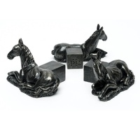 Jardinopia Potty Feet - Antique Bronze Horse Laying (Set Of 3)