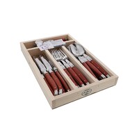 Jean Dubost Laguiole Maison - 24pc Cutlery Set Brick Red