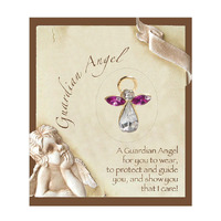 Guardian Angel Birthstone Lapel Pin - February