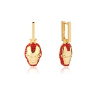 Marvel Couture Kingdom - Iron Man Drop Earrings Yellow Gold