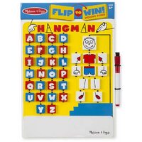 Melissa & Doug Wooden Games - Flip-to-Win Hangman Travel Game