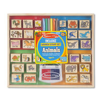 Melissa & Doug Wooden Stamp Set - Animals Deluxe Set