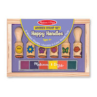 Melissa & Doug Wooden Stamp Set - Happy Handles