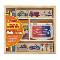 Melissa & Doug Wooden Stamp Set - Vehicles