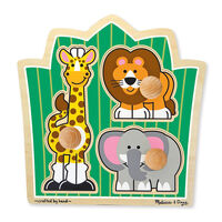 Melissa & Doug Jumbo Knob Puzzle - Jungle Friends 3pc