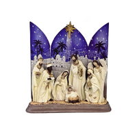 Nativity Set - White with Blue Background