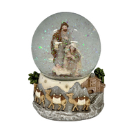 Holy Family Scene Water Ball with Music