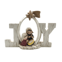 Nativity Resin Holy Family with Joy Background