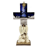 Holy Family with Cross Scene in Blue