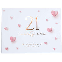 Paper Heart 21st Birthday Guest Book