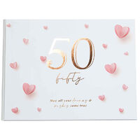 Paper Heart 50th Birthday Guest Book