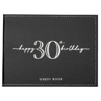 Silver & Black 30th Birthday Guest Book