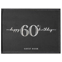Silver & Black 60th Birthday Guest Book