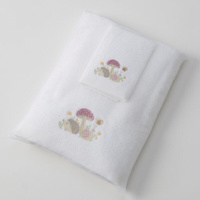 Pilbeam Jiggle & Giggle - Mushroom Meadow Bath Towel & Face Washer Set