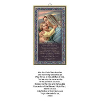 Hanging Wood Plaque With Prayer - Mother and Child