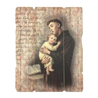 Vintage Hanging Saint Plaque - St Anthony