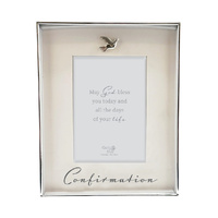 Silver Confirmation Photo Frame - Dove Motiff