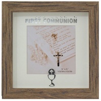 First Communion Photo Frame - Timber Look