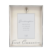 Silver Communion Photo Frame Cup Motif - Granddaughter