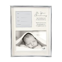 Silver Christening Photo Frame with Record - 4x6