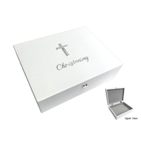 Christening Memory Keepsake Box - White