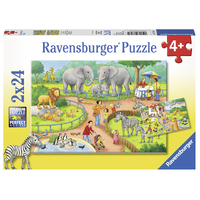 Ravensburger Puzzle 2 x 24pc - A Day at the Zoo