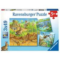 Ravensburger Puzzle 3 x 49pc - Animals In Their Habitats