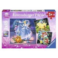 Ravensburger Puzzle 3 x 49pc - Disney Princess - Snow White, Cinderella and Ariel