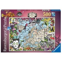 Ravensburger Puzzle 500pc - European Map Quirky Circus