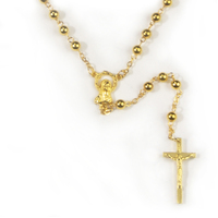 Rosary Beads Gold Plated Metal 5mm