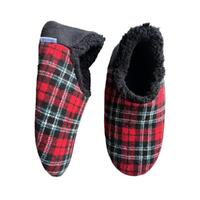 Slumbies Mens Flannel Plaids Red Flannel Cut Back