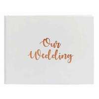 Rose Gold & White Wedding Guest Book - Our Wedding