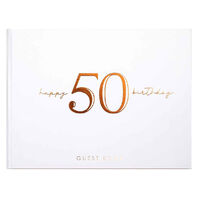 Rose Gold 50th Birthday Guest Book