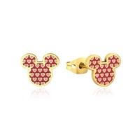 Disney Couture Kingdom - Mickey Mouse - Heart Enamel Stud Earrings Gold