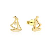 Disney Couture Kingdom - Moana - Wayfarer Stud Earrings Yellow Gold