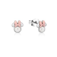 Disney Couture Kingdom Precious Metal - Minnie Mouse - Pearl Stud Earrings Rose Gold