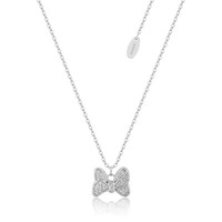 Disney Couture Kingdom Precious Metal - Minnie Mouse - Bow CZ Necklace Silver