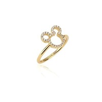 Disney Couture Kingdom Precious Metal - Mickey Mouse - Outline CZ Ring Gold Small