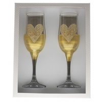 Flutes - 50 Gold Hearts (Set of 2)