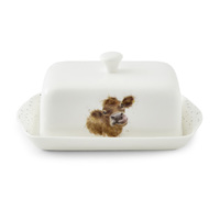 Royal Worcester Wrendale Covered Butter Dish - Mooo